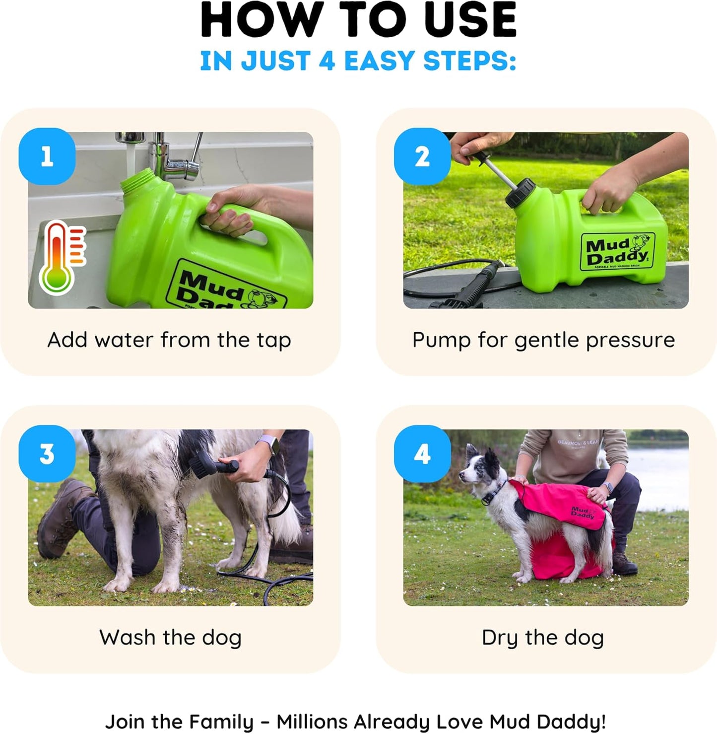 – Portable Pet Washer, Multipurpose Washing Device, Muddy Walks, Pet Cleaning, Grooming Perfect for Dogs, Horses, Bikes, Shoes, Camping and More – 5 Litre – Green
