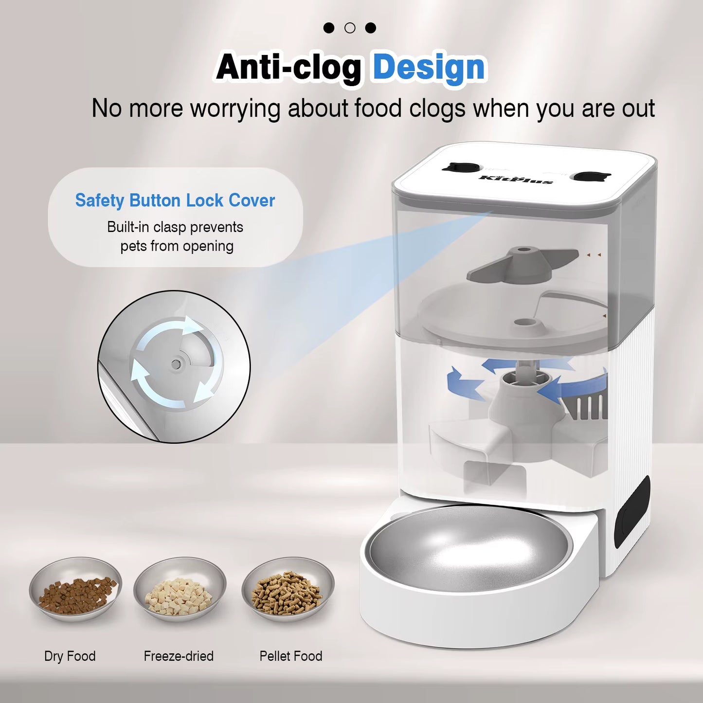 Automatic Cat Feeder, APP Control, Dog Feeder Automatic with Timer, Cat Food Dispenser, Locked Lid, Feeding&Recordi