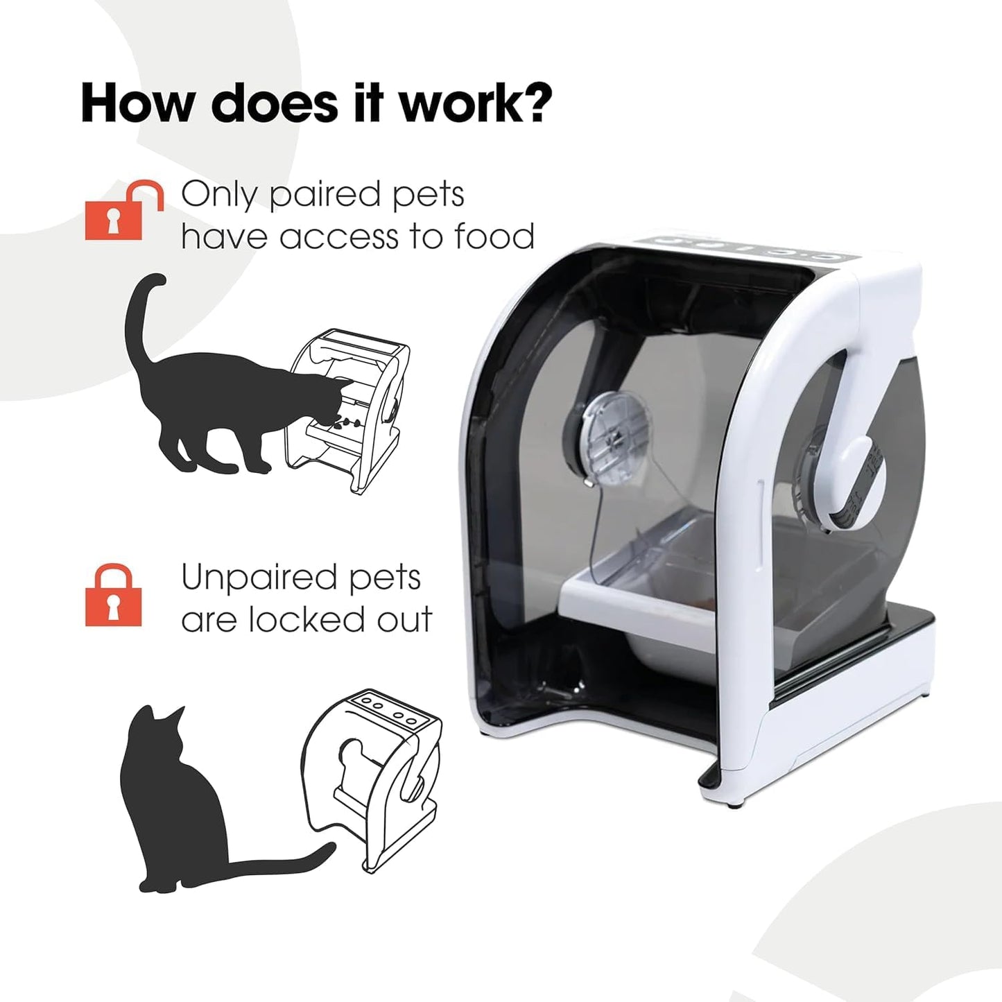 Mibowl Automatic Selective Microchip Smart Pet Feeder (CP500) - BPA and BHT Free Bowl with Enclosed Back for Small to Medium Cats and Small Dogs, White