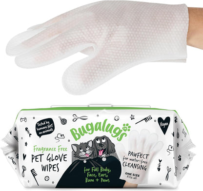 Dog Glove Wipes, Pet Wipes for Full Body, Eye Wipes, Ear Wipes, Bum & Paws. 30 Sensitive Dog Grooming Glove Wipes for Dogs, Puppy & Cat Grooming, One Size Fits All (Fragrance Free)