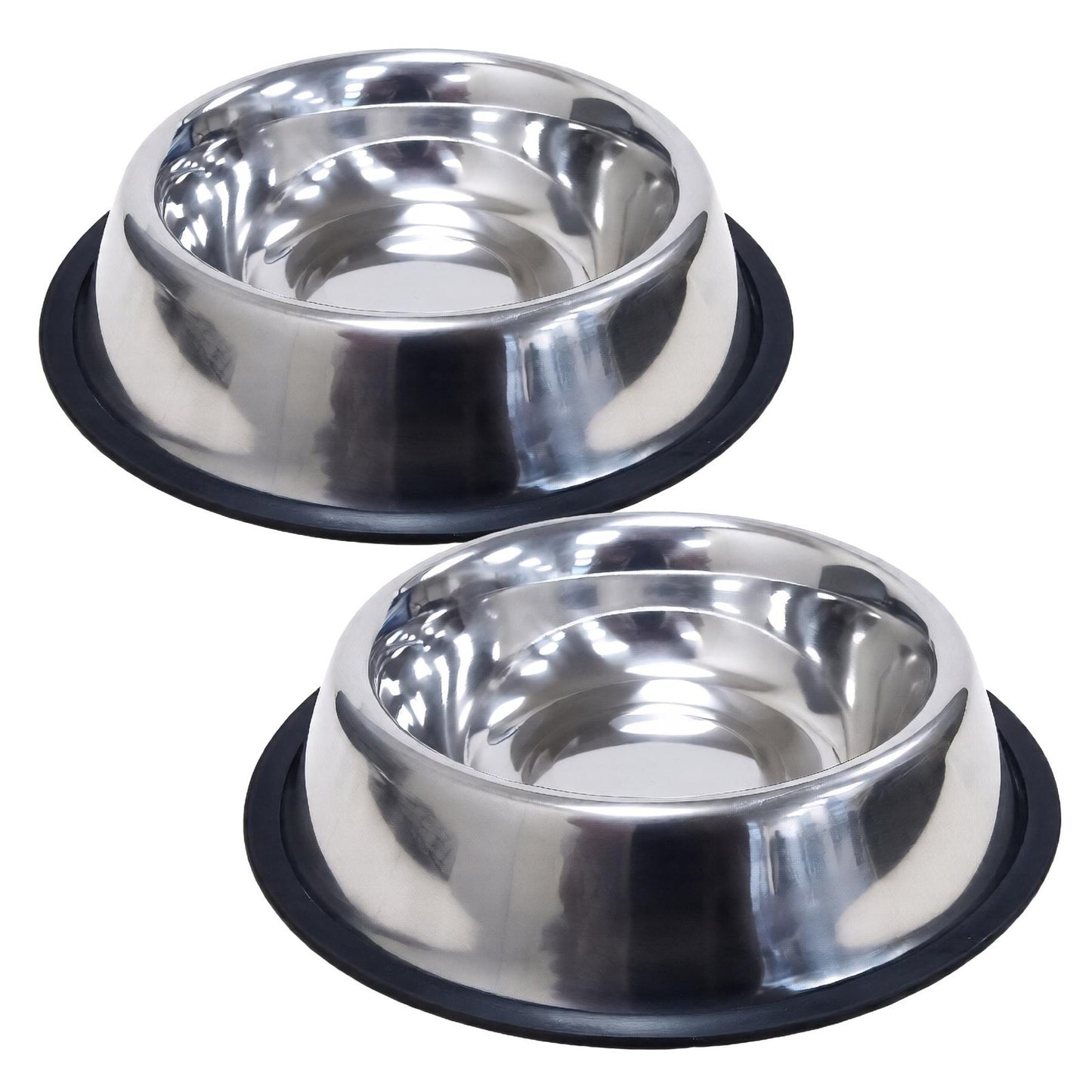 Stainless Steel Dog Bowl Large Non Slip Metal Food Water Rust Resistant 2 Pack
