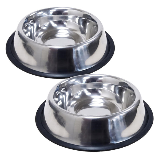 Stainless Steel Dog Bowl Large Non Slip Metal Food Water Rust Resistant 2 Pack