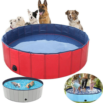 Large Pet Bath Pool Foldable Swimming Pool Dog Paddling Bathing Washer Tub Cool