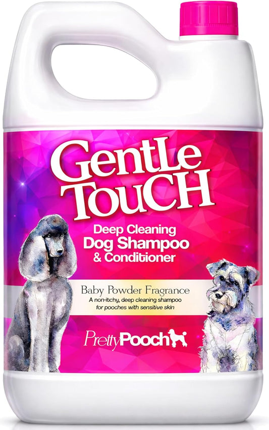 ® Gentle Touch Dog Shampoo & Conditioner - 2 Litres (Baby Powder Fragrance) - a Non-Itchy, Professional Deep Cleaning Shampoo for Dogs with Sensitive Skin! (2 Litre Baby Powder)
