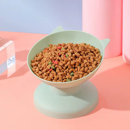 New Pet Cat Dog Bowl High Foot Dog Bowl 45° Neck Protector Cat Pet Food Water Bowl Anti-Overturning Binaural Pet Feeding Bowl