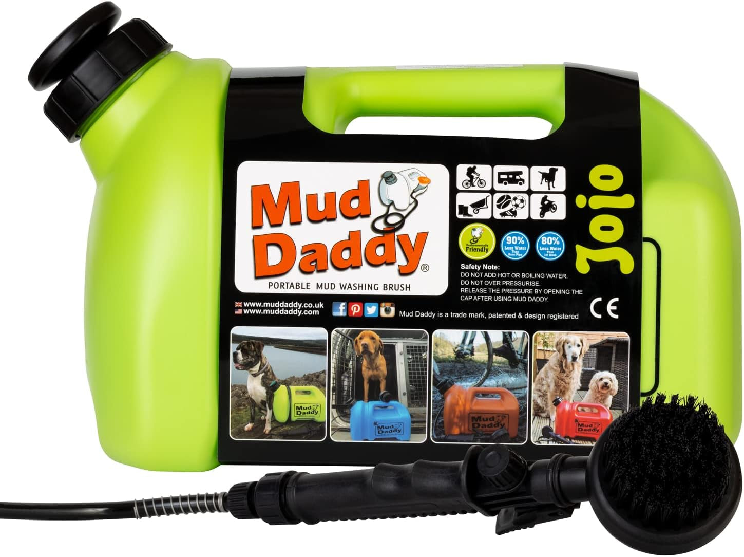 – Portable Pet Washer, Multipurpose Washing Device, Muddy Walks, Pet Cleaning, Grooming Perfect for Dogs, Horses, Bikes, Shoes, Camping and More – 5 Litre – Green