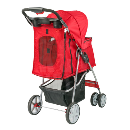 KCT RED PET STROLLER for MEDIUM SMALL DOG CAT BUGGY PRAM PUSHCHAIR DOGGY PUPPY