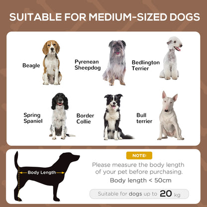 Pawhut 76Cm Elevated Dog Bed Cooling Raised Pet Cot UV Protection Canopy Brown