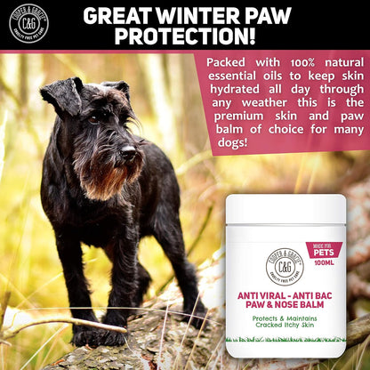 Cooper and Gracie Dog Paw and Nose Balm 100ML - Instantly Soothe Cracked, Itchy Skin and Paws | Antifungal, Cruelty-Free Formula | Best Grooming for Dogs