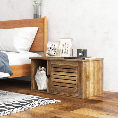 Cat Litter Box Enclosure Hidden Cat Washroom with Winding Entry