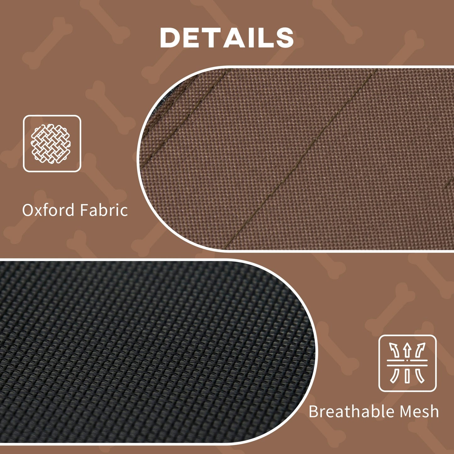 Pawhut 76Cm Elevated Dog Bed Cooling Raised Pet Cot UV Protection Canopy Brown