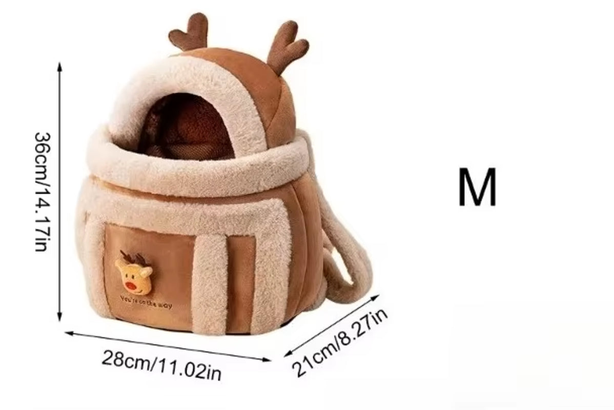 Furry Warm Cat Carrier Portable Pet Travel Bag Luxury Outdoor Handbag Car Seat Winter Cozy Nest for Puppy Kitten Transport