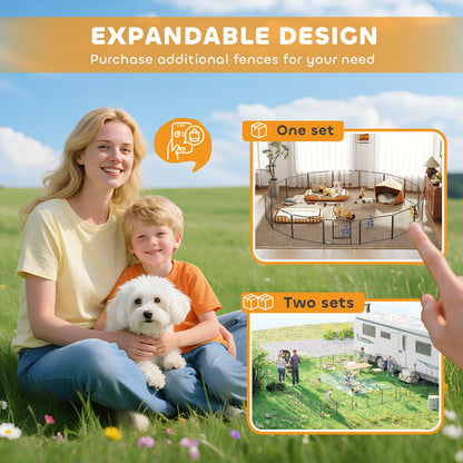 Pawhut 16 Panels Heavy Duty Puppy Play Pen for Small 60Hcm
