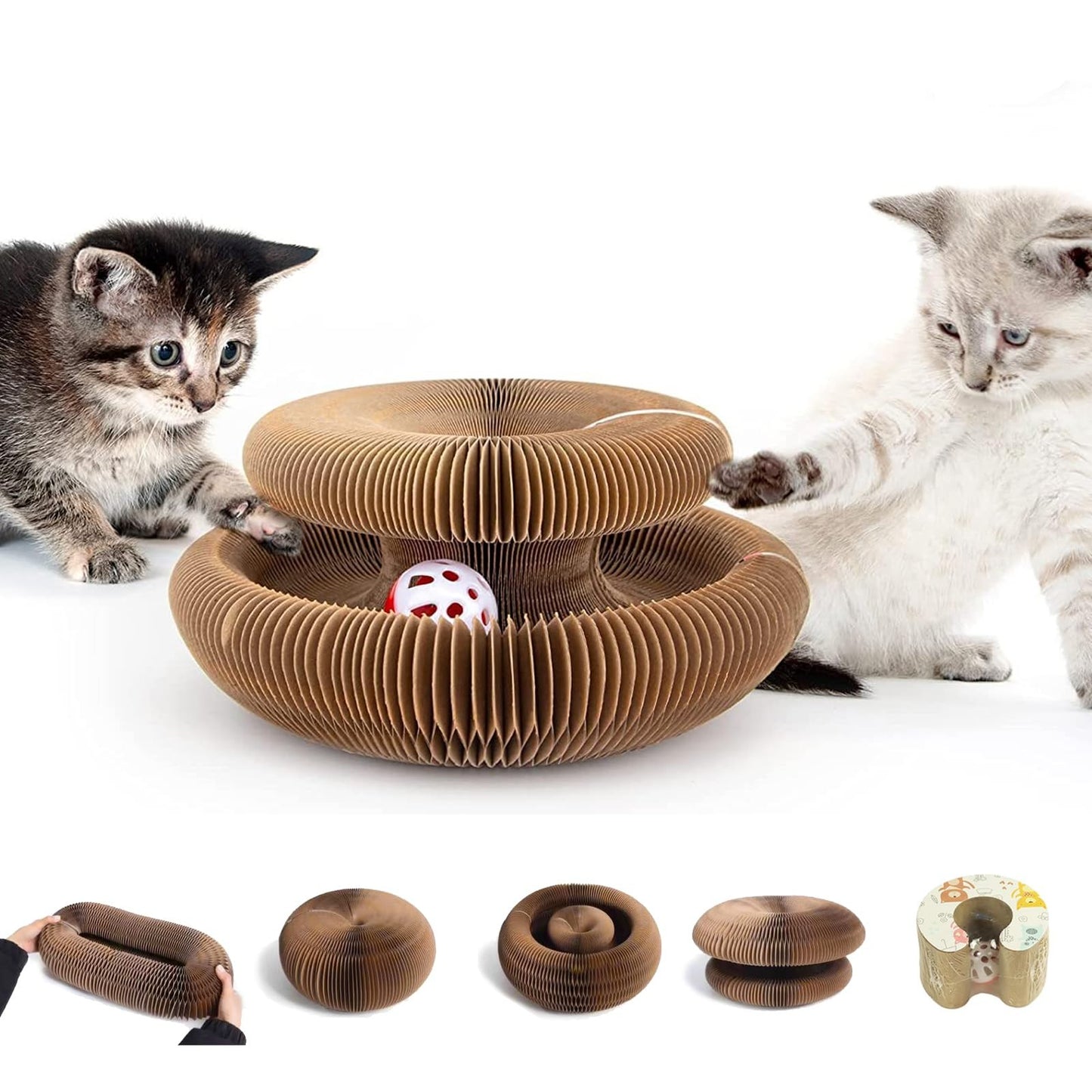 Kitty Kurlz Cat Toy Cat Accordion Magic Organ Cat Scratching Board Toy Ball UK