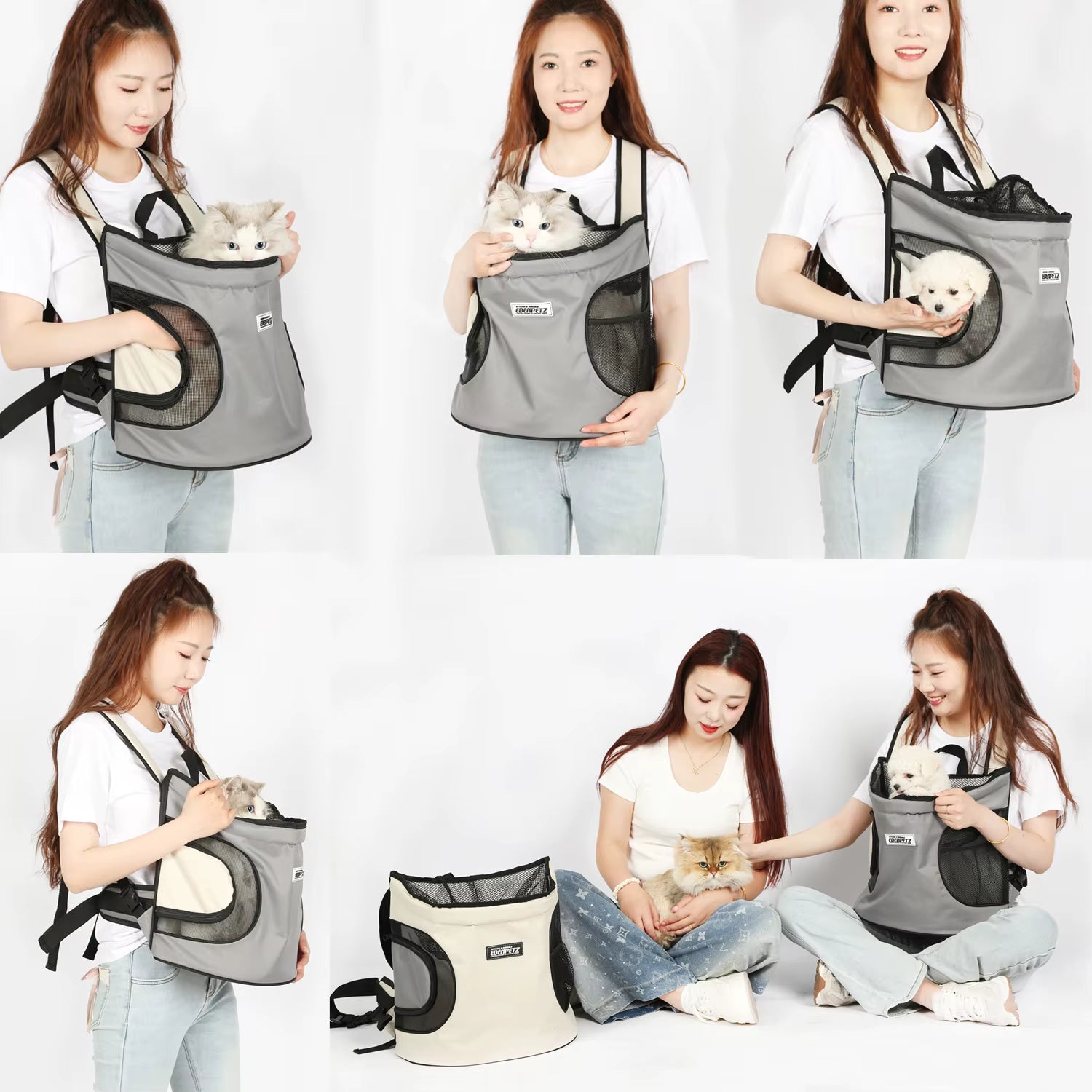 New!Pet Cat Dog Chest Backpack,Puppy Kitten Travefront Carrying Tote Bag,Breathable Portable Pet Backpack