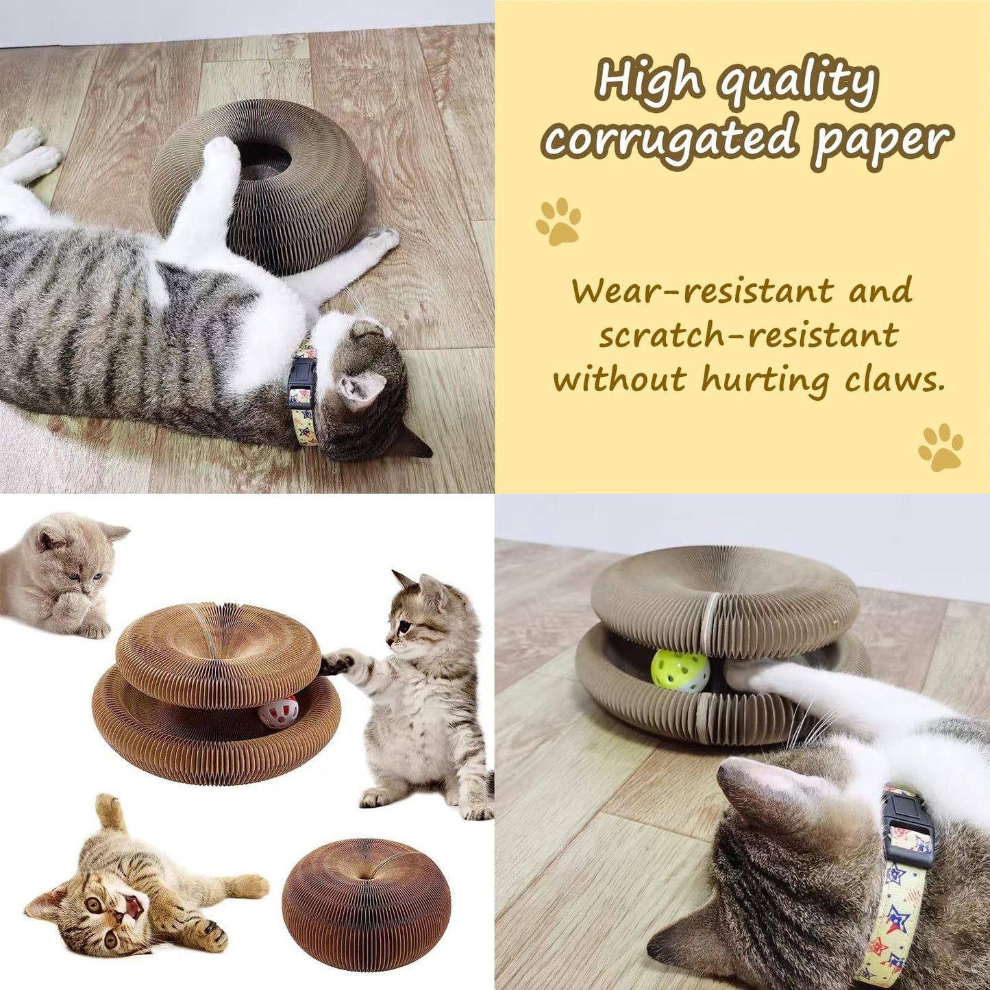 Kitty Kurlz Cat Toy Cat Accordion Magic Organ Cat Scratching Board Toy Ball UK