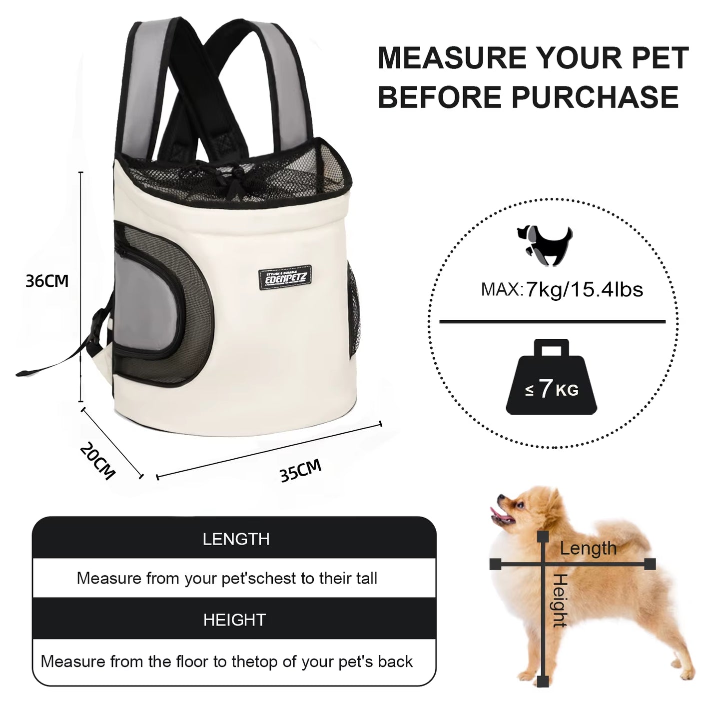 New!Pet Cat Dog Chest Backpack,Puppy Kitten Travefront Carrying Tote Bag,Breathable Portable Pet Backpack