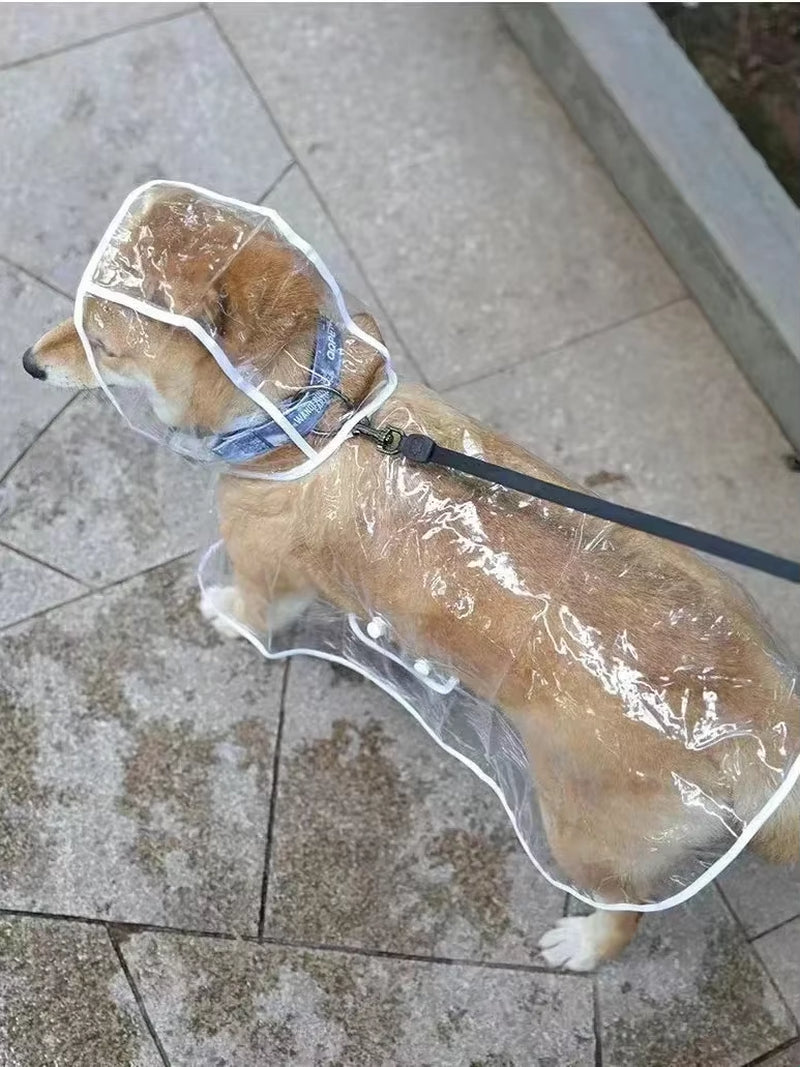 Clear Pet Raincoat Rain Jacket Waterproof Pet Coat for Samll Medium Dogs Teddy Shiba Dog Poncho Outdoor Walking Pet Clothes