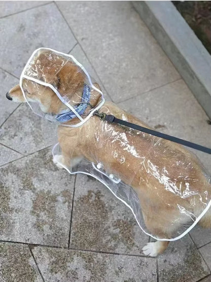 Clear Pet Raincoat Rain Jacket Waterproof Pet Coat for Samll Medium Dogs Teddy Shiba Dog Poncho Outdoor Walking Pet Clothes