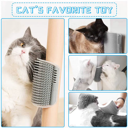 4X Cat Self Groomer Brush Wall Corner Grooming Brush Massage Hair Comb Scratcher