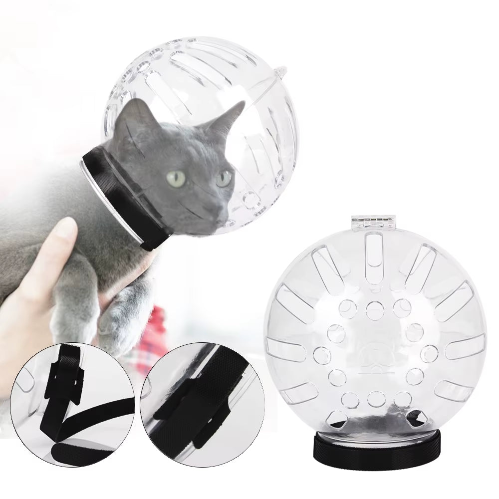 Cat Muzzle Anti-Bite Breathable Cat Grooming Supplies Grooming Mask Bath Grooming Anti-Licking Protective Space Hood