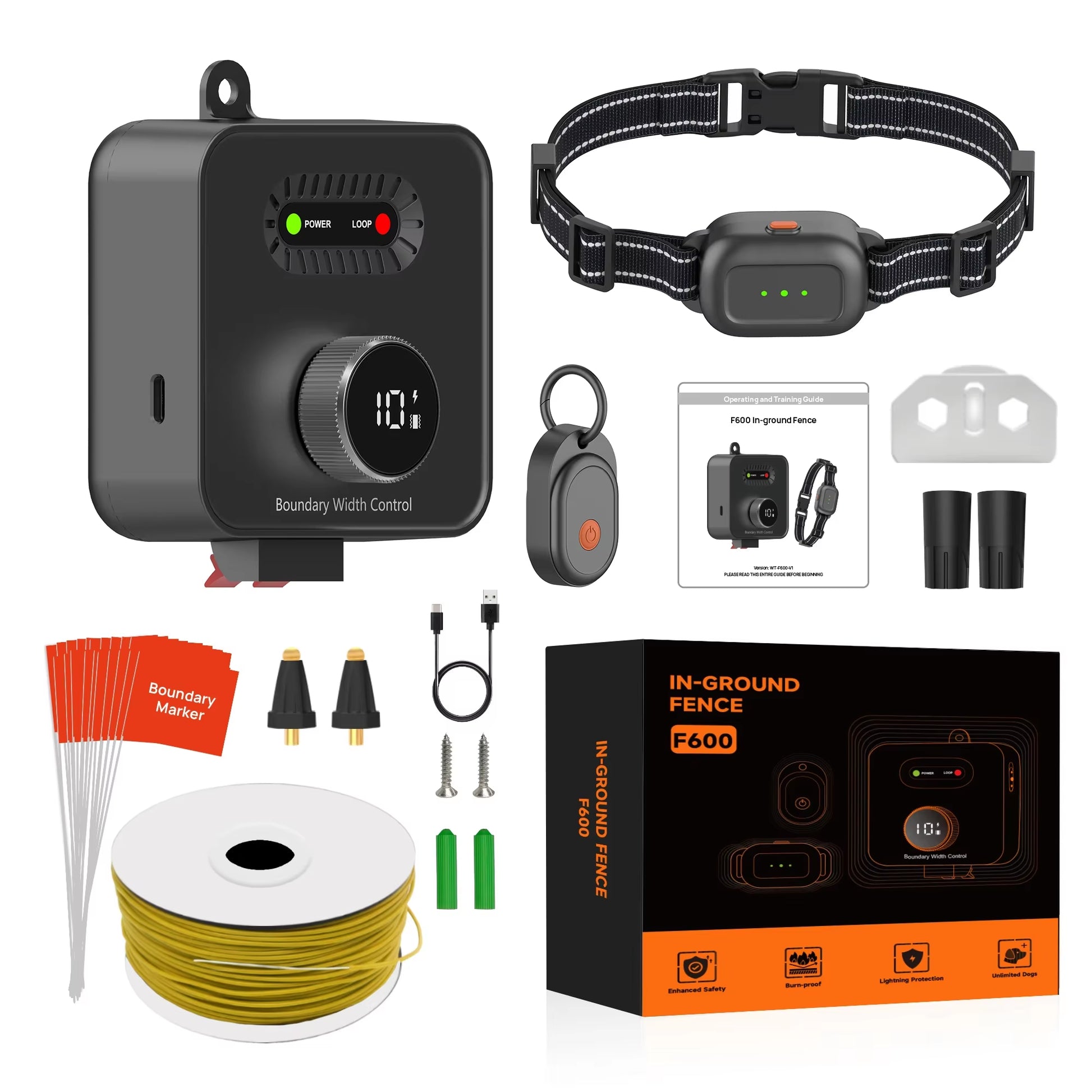 Invisible Wired Electric Dog Fence System Portable Pet Dog In-Ground Outdoor Fence Dog Training Shock Collar Electric Pet Fence
