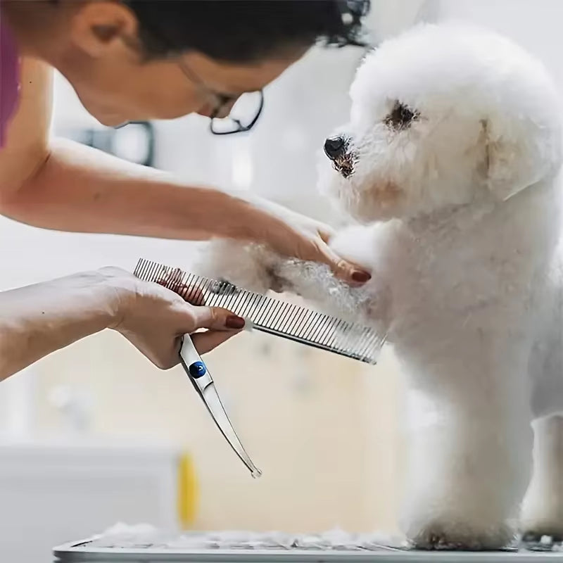 Safe and Precise Professional Pet Grooming Scissors with round Head - Stainless Steel Dog Hair Shears for Effortless Trimming