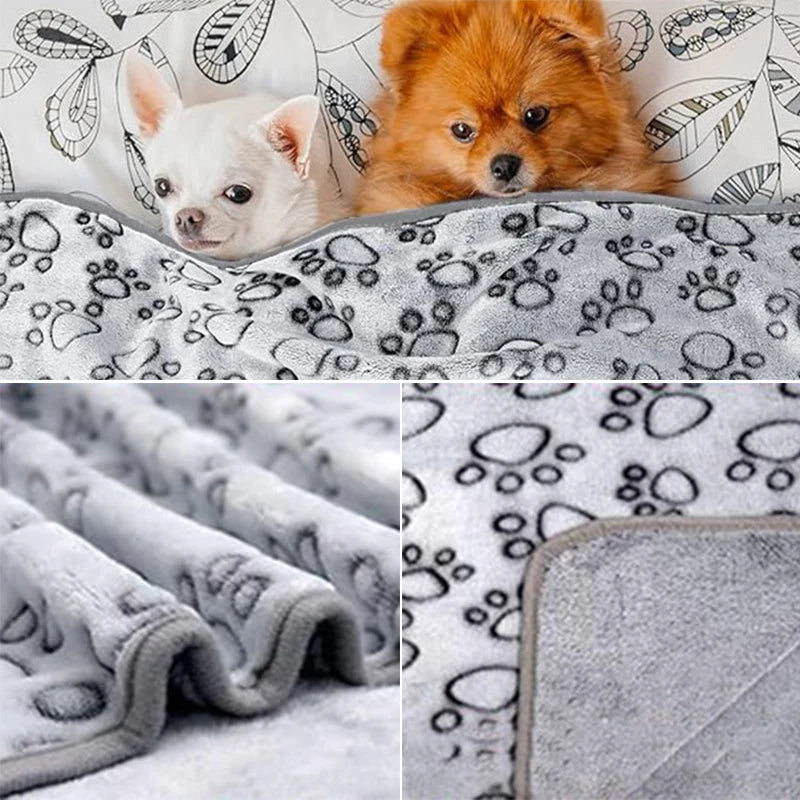 Pet Blanket Soft Fluffy Cute Cartoon Pattern Mat Pet Bed Dog Blanket Warm and Comfortable Blanket Suitable for Cats and Dogs