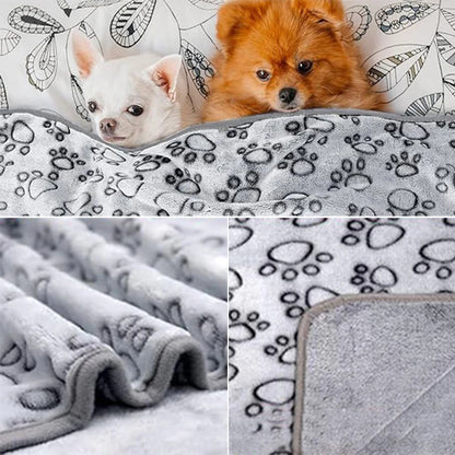 Pet Blanket Soft Fluffy Cute Cartoon Pattern Mat Pet Bed Dog Blanket Warm and Comfortable Blanket Suitable for Cats and Dogs