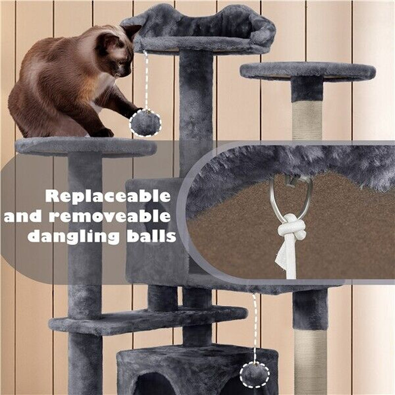 Cat Tree Cat Tower Cat Condo with Scratching Posts & Ladder for Cats Kittens