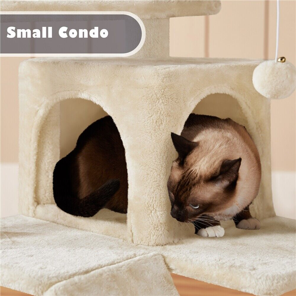 Cat Tree Cat Tower Cat Condo with Scratching Posts & Ladder for Cats Kittens