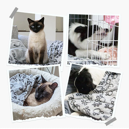 Pet Blanket Soft Fluffy Cute Cartoon Pattern Mat Pet Bed Dog Blanket Warm and Comfortable Blanket Suitable for Cats and Dogs