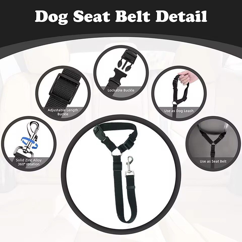 Pet Dog Adjustable Travel SEAT BELT Car Safety Harnesses Lead Restraint Strap✅
