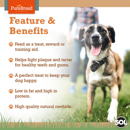 50Pk Dog Chews Treats Rawhide Twists Sticks Wrapped in Chicken Meat Healthy Food