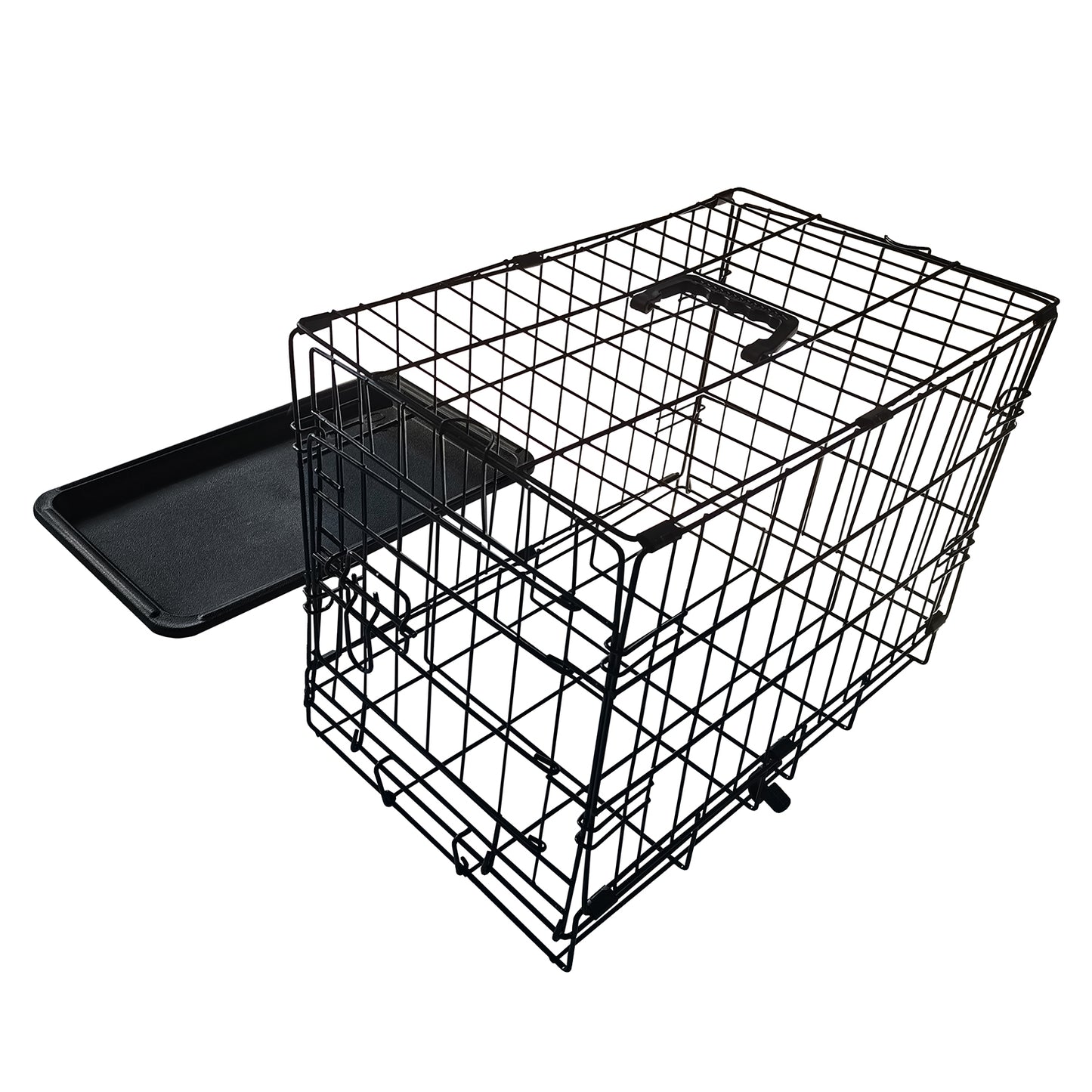 Metal Dog Cage Puppy Animal Training Kennel Pet Carrier Crates 24"-48" Black