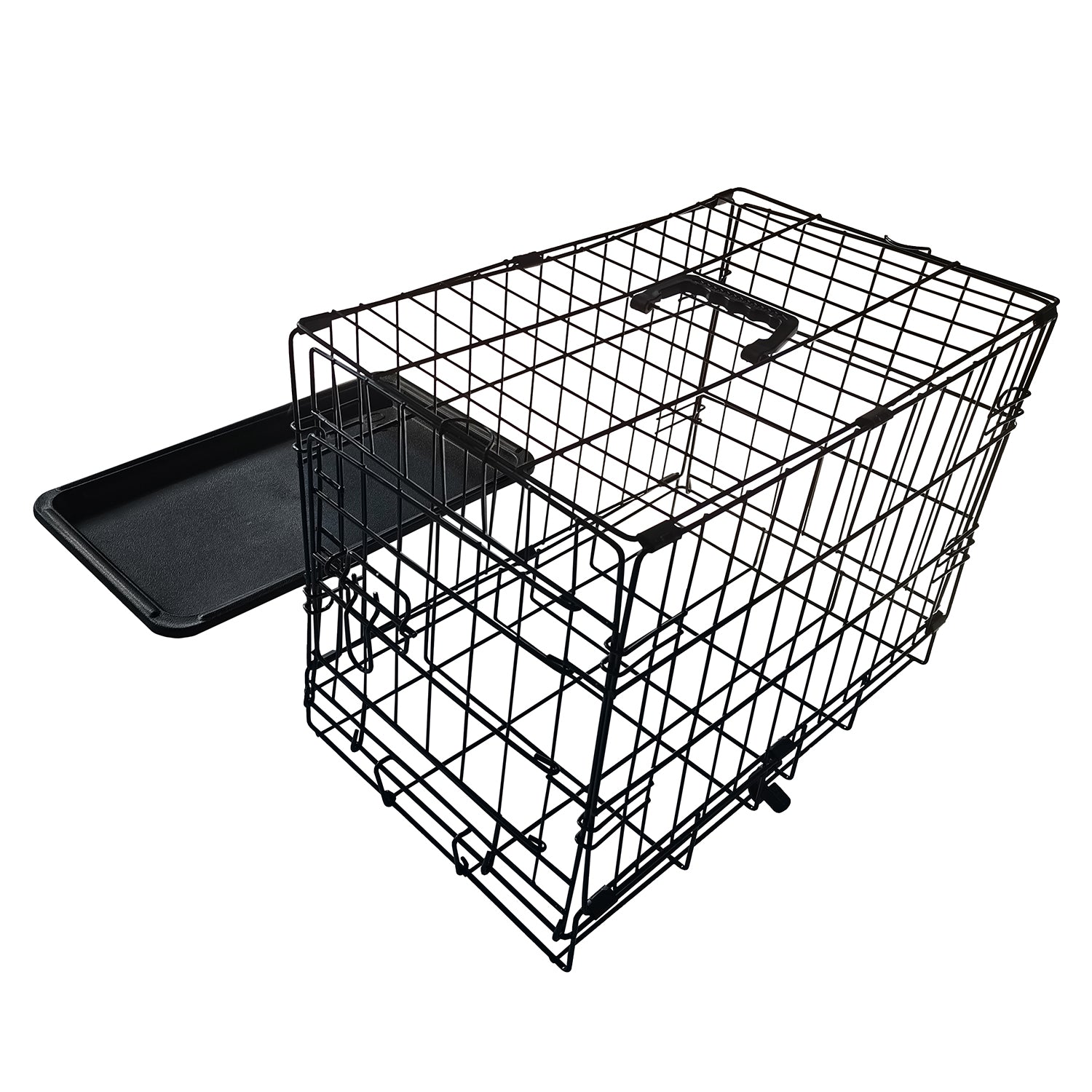 Metal Dog Cage Puppy Animal Training Kennel Pet Carrier Crates 24"-48" Black