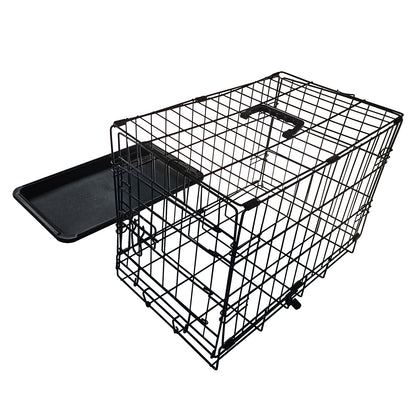 Metal Dog Cage Puppy Animal Training Kennel Pet Carrier Crates 24"-48" Black