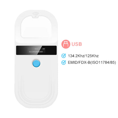 134.2Khz Pet Microchip RFID Reader 125Khz Pet ID Reader Cat Dog Microchip Scanner FDX-B Glass Chip Tag Reader