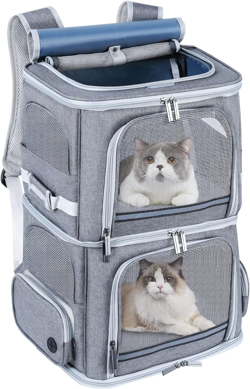 Cat Backpack Carrier for 2 Cats,Dog Backpack Carrier for Medium Dogs,Double Compartment Pet Backpack Carrier for Dual Pets,For Outdoor Traveling/Stroll and Picnic