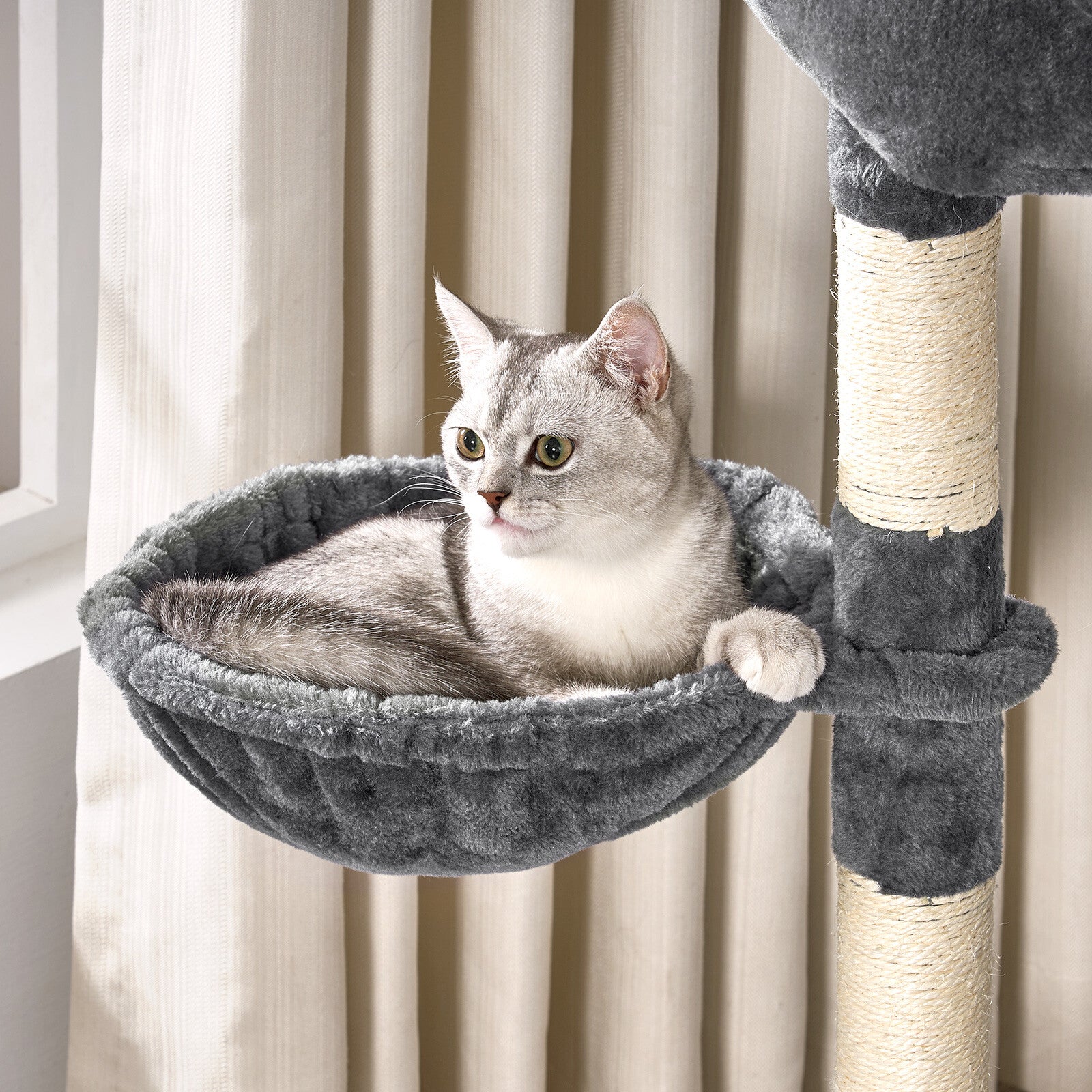 Cat Tree Large 4-Story Climbing Tower Kitten Scratching Post Pet Activity Center