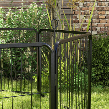 Pawhut Pet Pen Guinea Dog Pig Puppy Playpen Play House Steel Hutch Metal Grey
