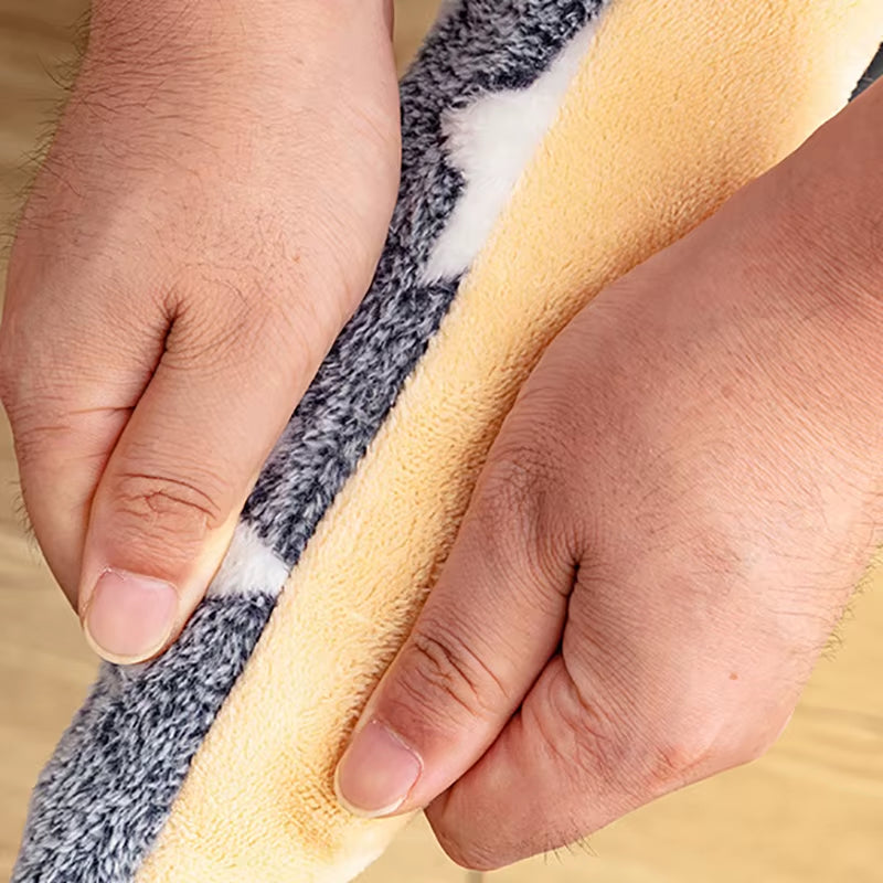 Pet Sleeping Mat Dog Bed Cat Bed Soft Fur Thickened Blanket Pad Velvet Household Washable Warm Footprint Star Pattern Blanket