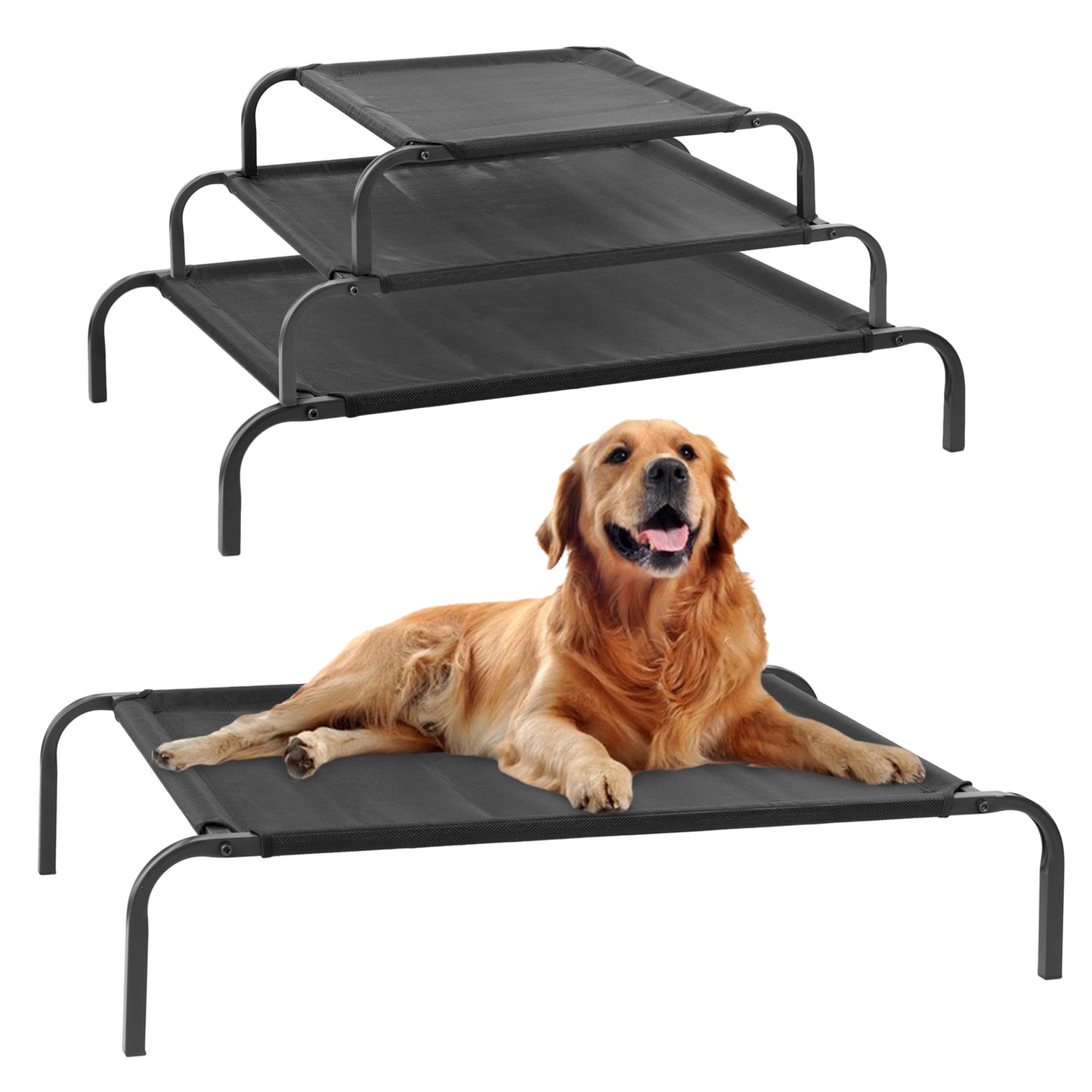 ELEVATED PET BED RAISED INDOOR OUTDOOR CAT DOG PORTABLE MESH COOL CAMPING COT