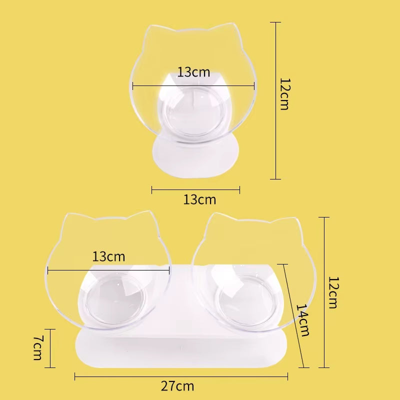 Non-Slip Double Cat Bowl Pet Water Food Feed Dog Bowls Pet Bowl with Inclination Stand Cats Feeder Feeding Bowl Kitten Supplies