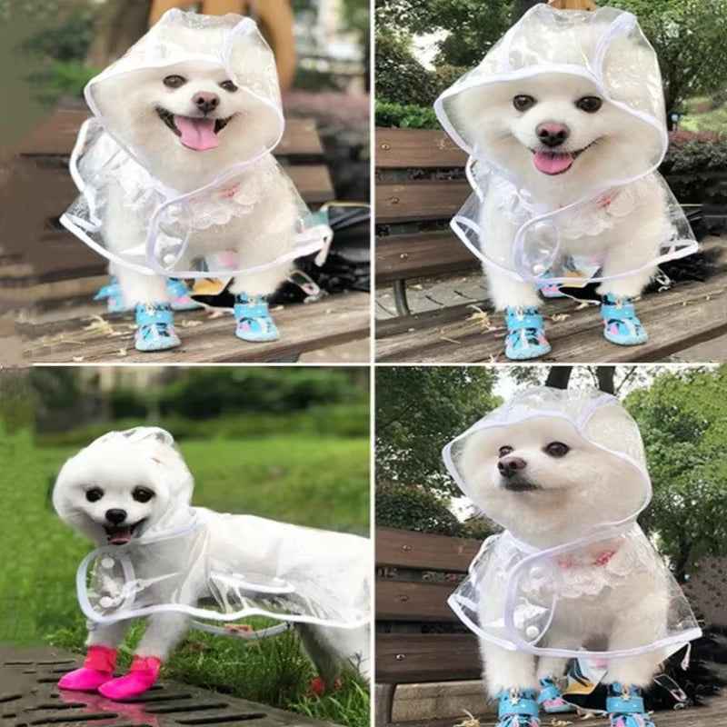Clear Pet Raincoat Rain Jacket Waterproof Pet Coat for Samll Medium Dogs Teddy Shiba Dog Poncho Outdoor Walking Pet Clothes
