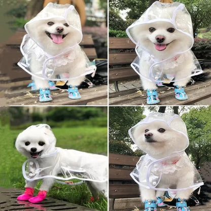 Clear Pet Raincoat Rain Jacket Waterproof Pet Coat for Samll Medium Dogs Teddy Shiba Dog Poncho Outdoor Walking Pet Clothes