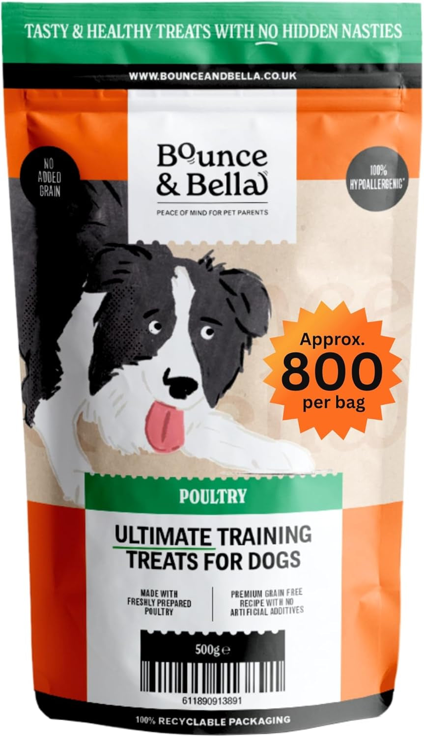 Grain-Free Dog Training Treats – 2 Pack: Poultry (2 X 500G, 1000G Total) | Crunchy, Hypoallergenic Bites for Training & Sensitive Stomachs |