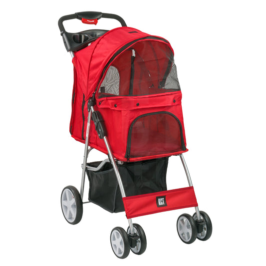 KCT RED PET STROLLER for MEDIUM SMALL DOG CAT BUGGY PRAM PUSHCHAIR DOGGY PUPPY