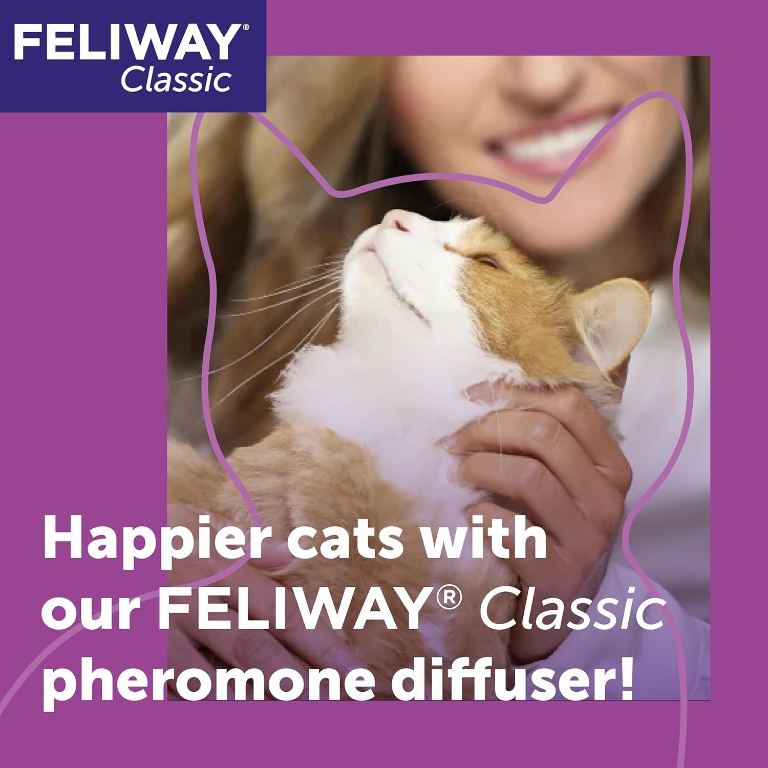 Classic 30 Day Cat Calming Plug in Pheromone Diffuser Starter Kit, 48Ml - Helps Solve Common Signs of Stress in Cats & Kittens, Veterinary Recommended, Clinically Proven