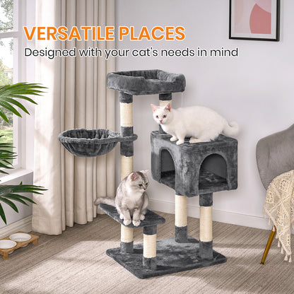 Cat Tree Large 4-Story Climbing Tower Kitten Scratching Post Pet Activity Center